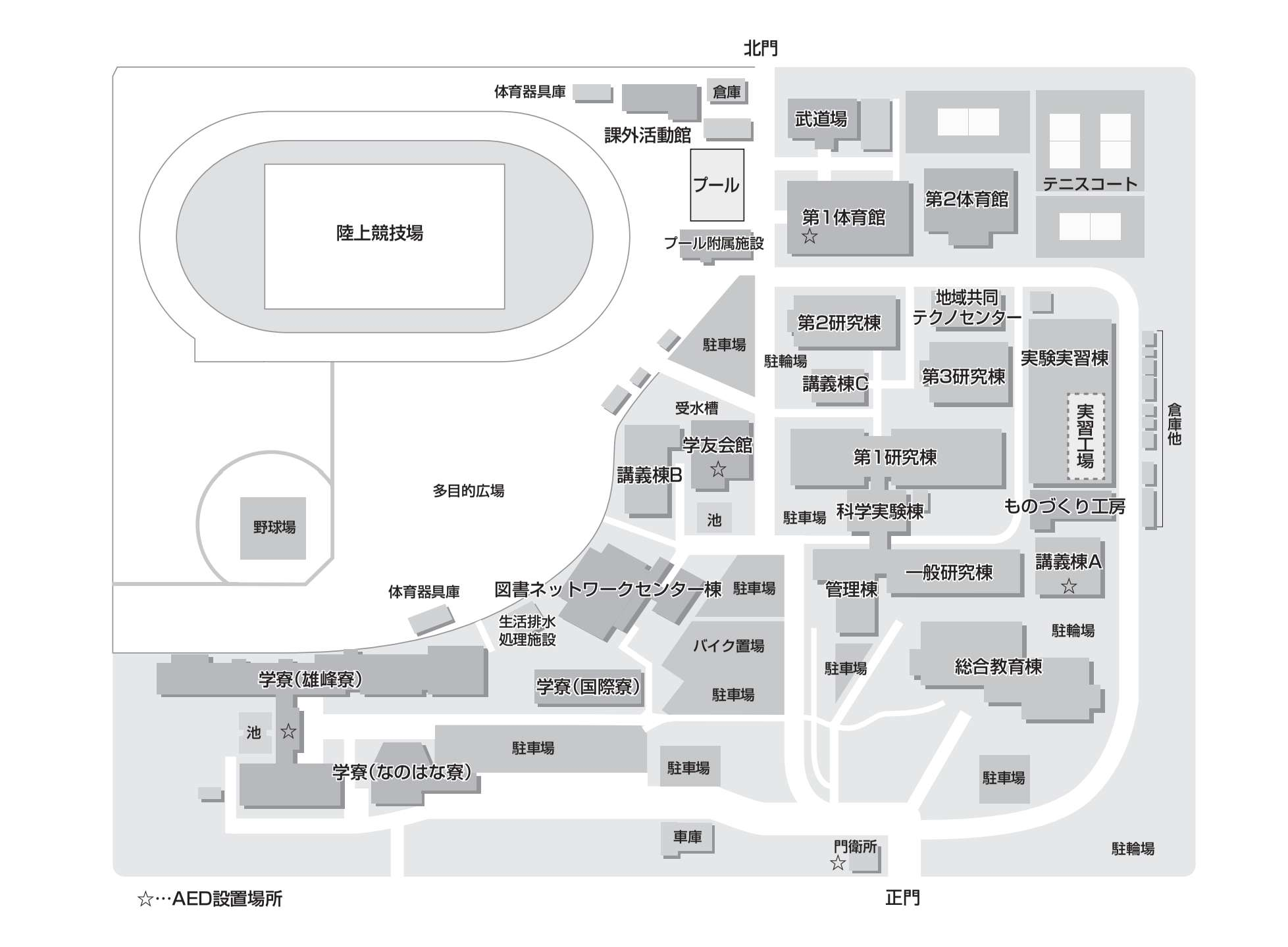 木更津高専の構内地図